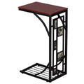 Brown C-Shaped Sofa Side Table O7149