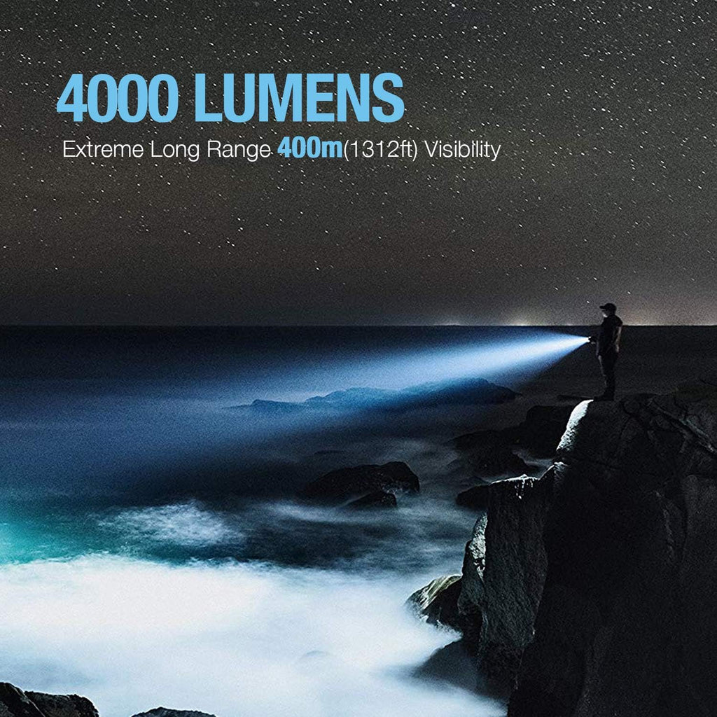 Rechargeable 4000 Lumen LED Spotlight with Detachable Red Light Filter V372