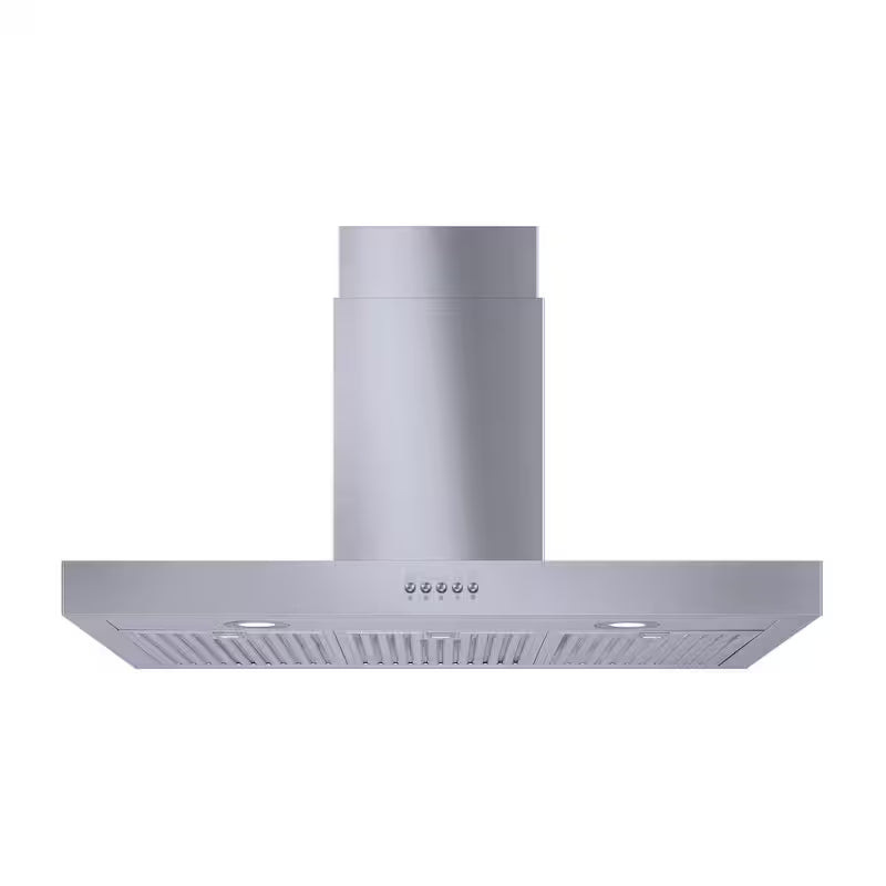 36 in. 350CFM Convertible T-Shape Wall Mount Range Hood in Stainless Steel with Charcoal Filters and LED Lighting M6930