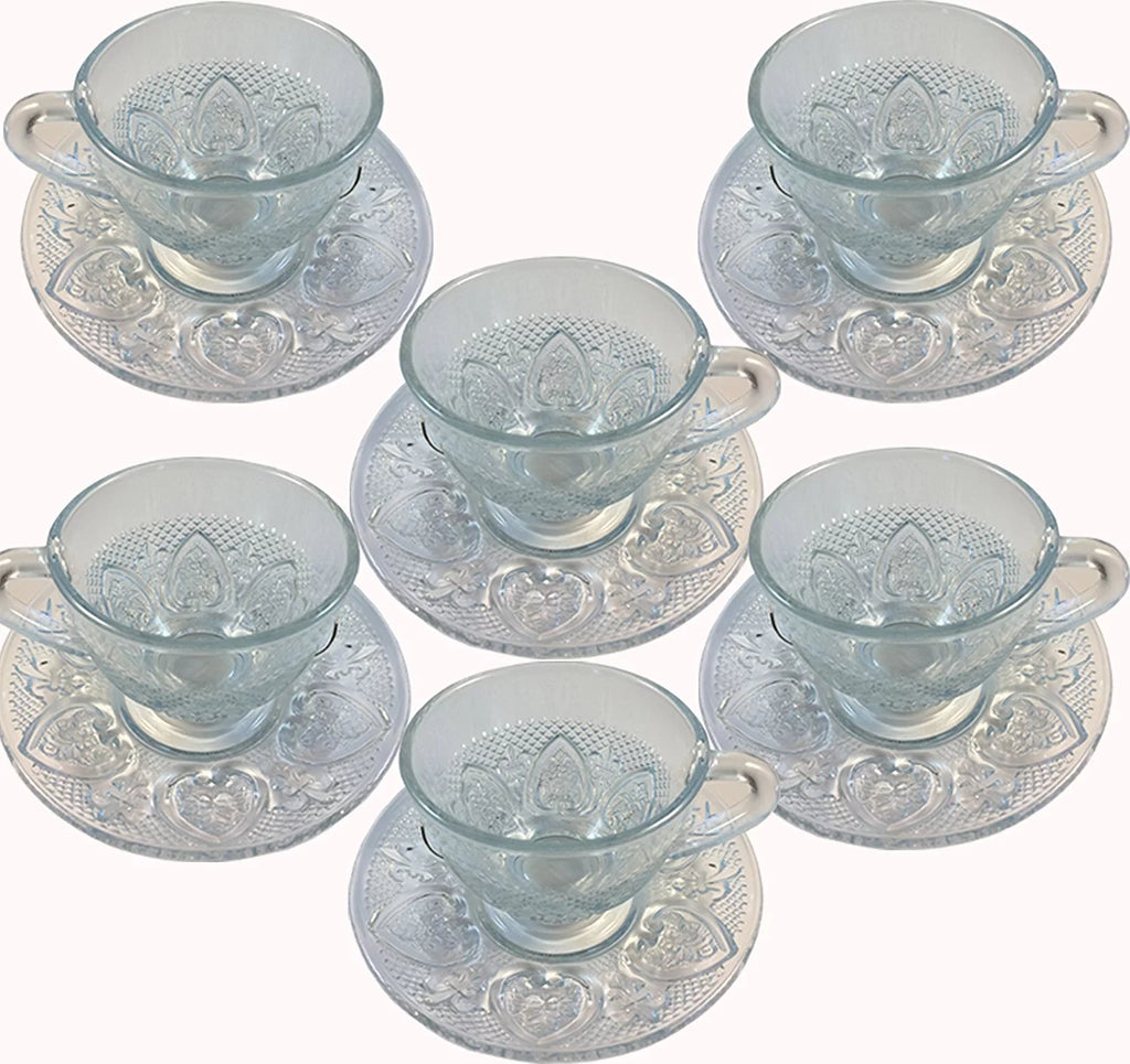 Glass 12 Piece Cup & Saucer Set X656065