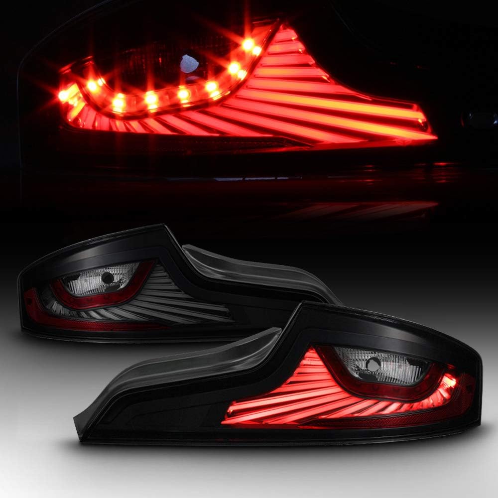 Black LED Tail Lights Brake Lamps Pair E5859