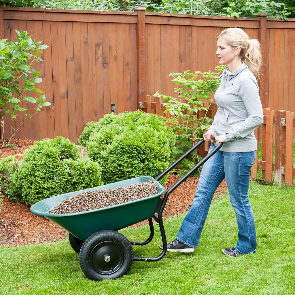 2 Tire Wheelbarrow Garden Cart Z5318