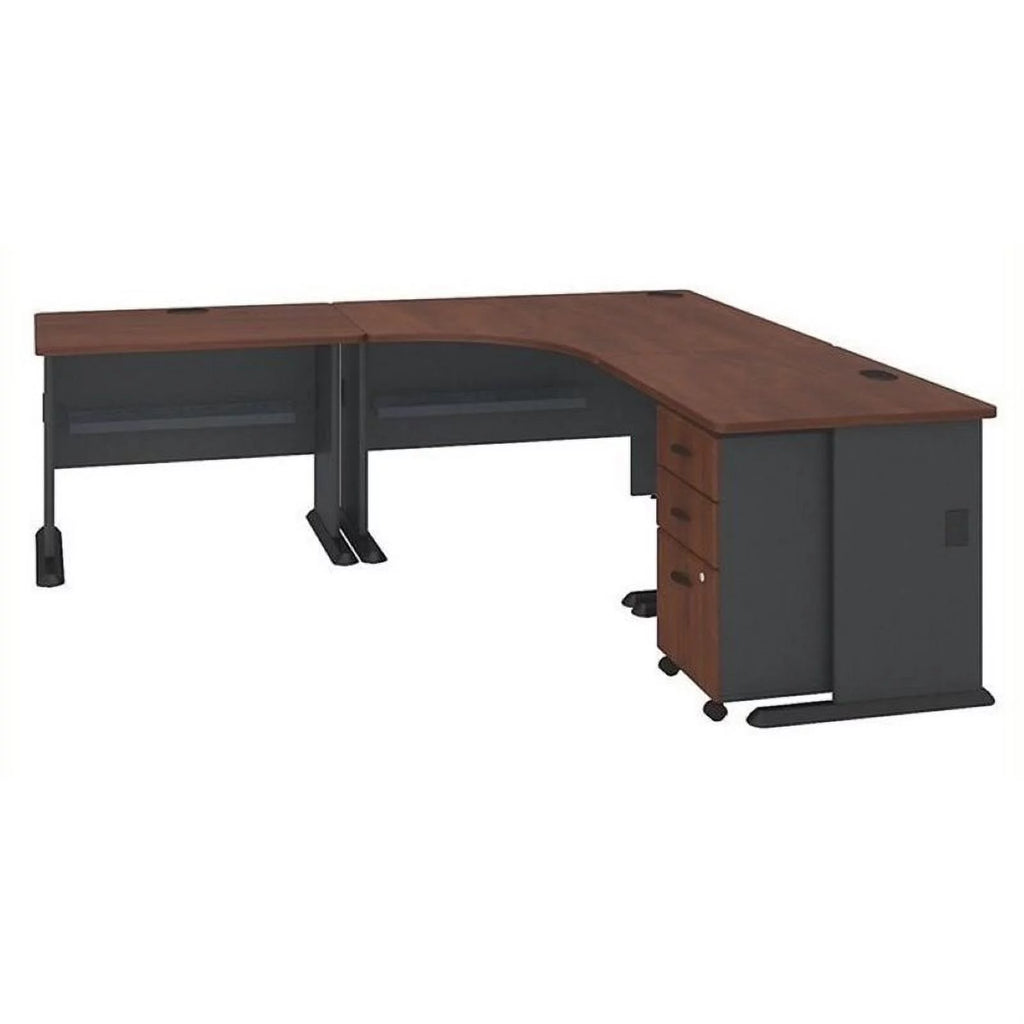 84" L-Shaped Corner Desk in Hansen Cherry H697421
