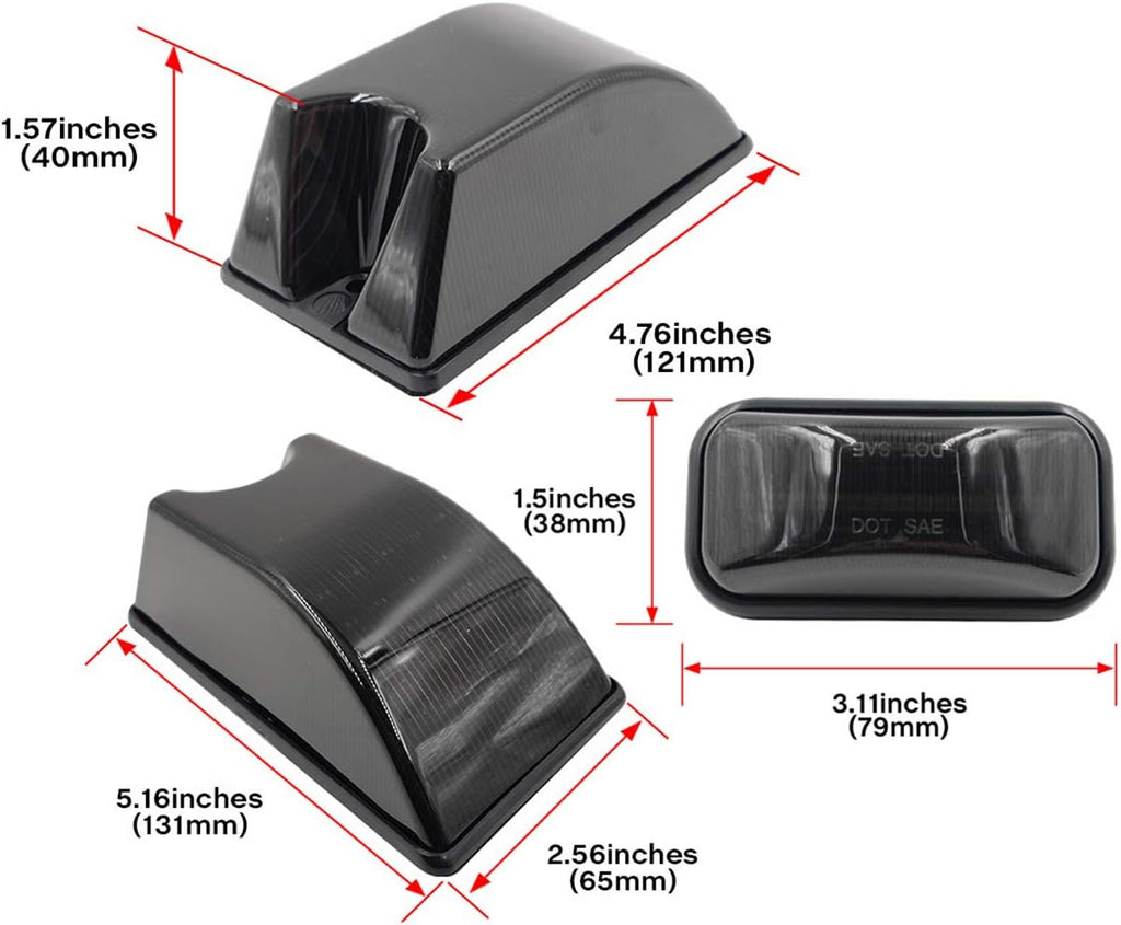 10pcs LED Cab Marker Light Housing Smoke Lens Roof Top Clearance Light Cover D943