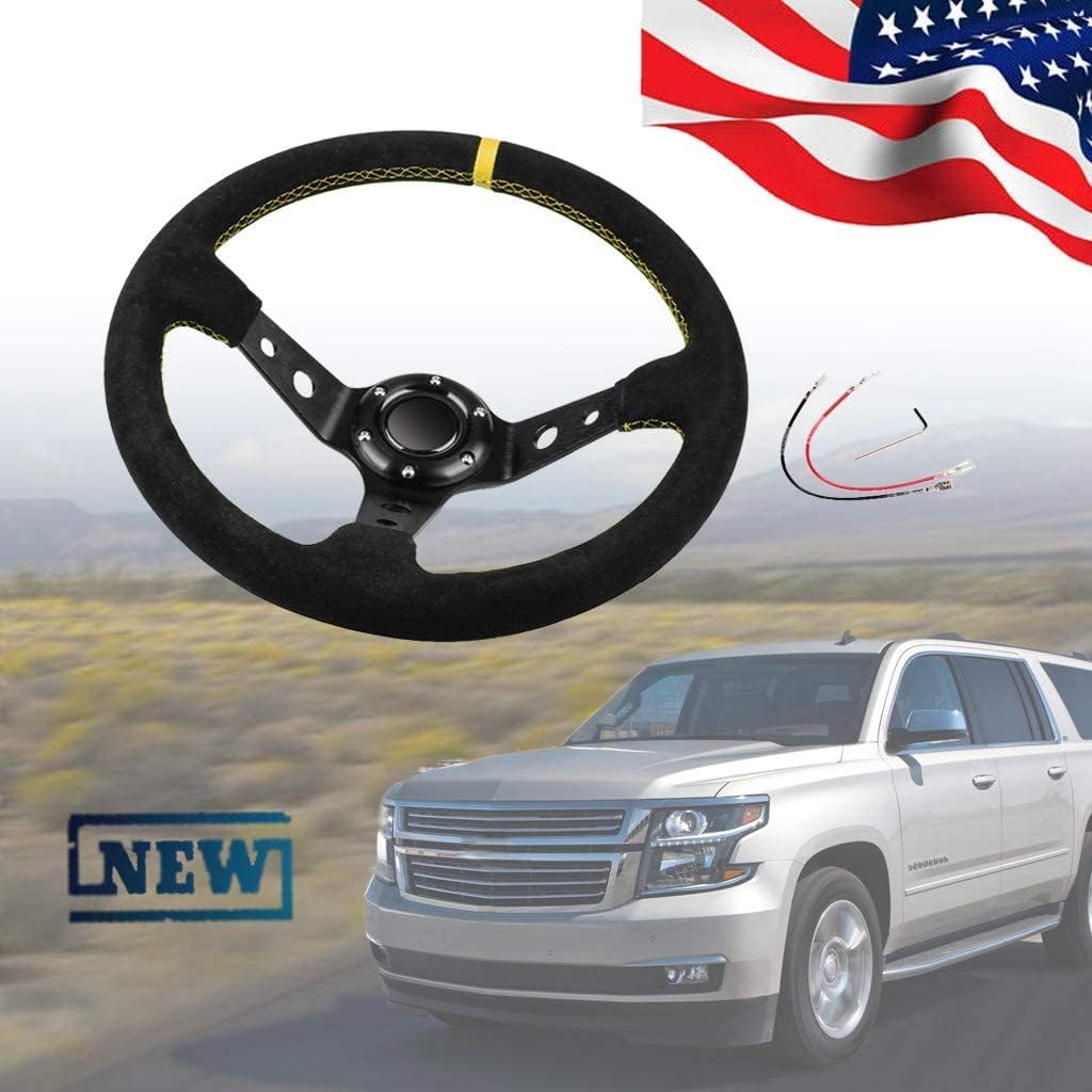 350mm Deep Dish 6 Bolt Suede Steering Wheel Z998758
