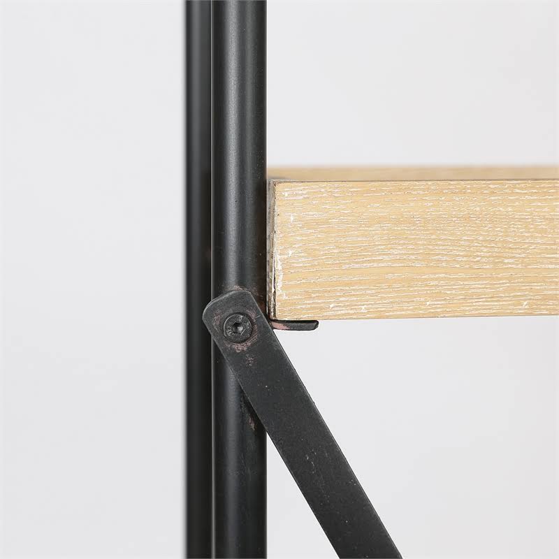 63in. H Wood and Metal Etagere Bookcase Q673