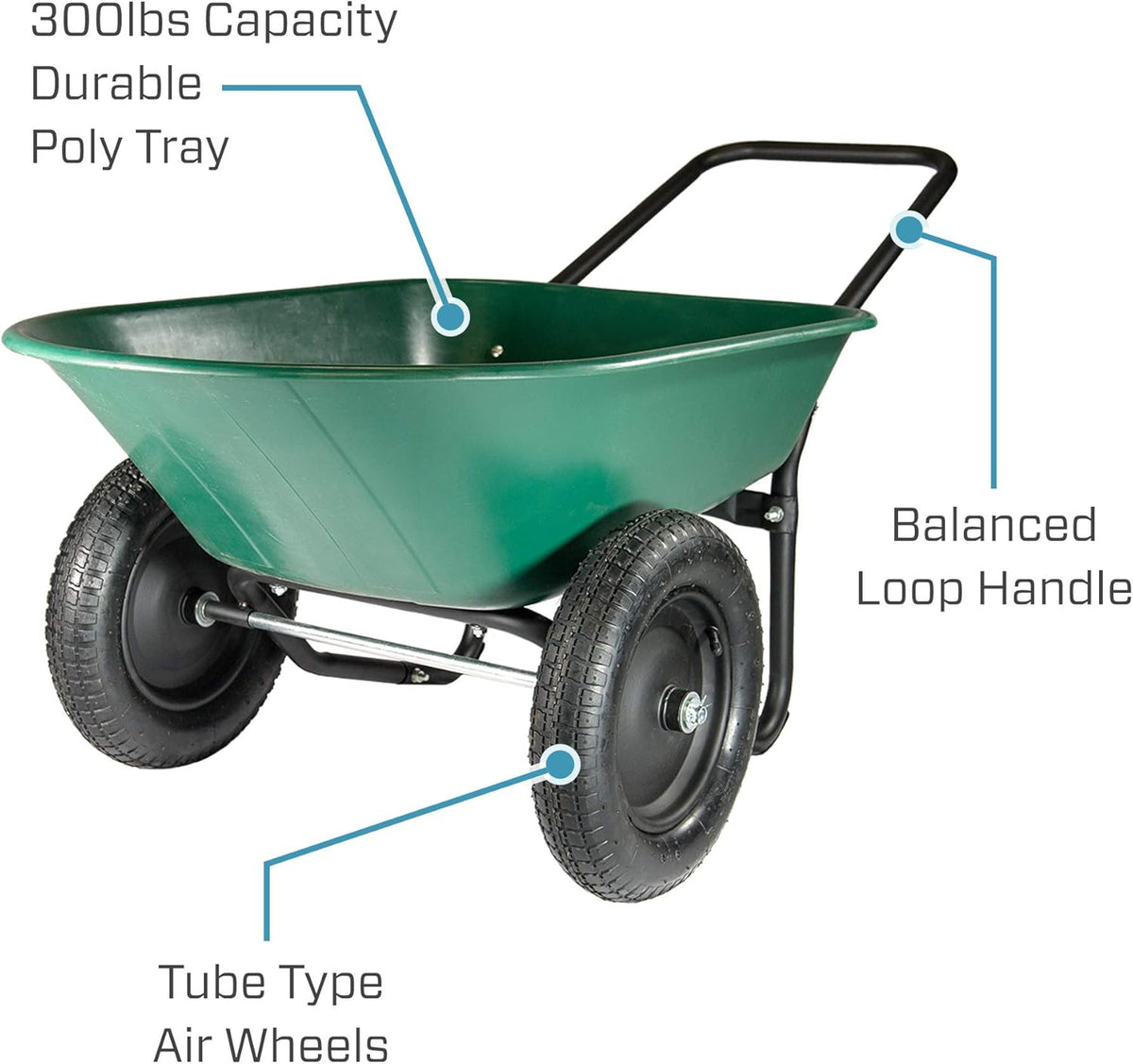 2 Tire Wheelbarrow Garden Cart Z5318