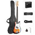 Full Size Electric Bass Guitar 4 String with AMP, Cable, Strap, Bag and Accessories (Black) T89081