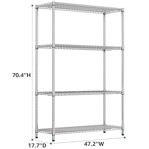 4 Tier Adjustable Heavy Duty Metal Wire Shelving Unit C124
