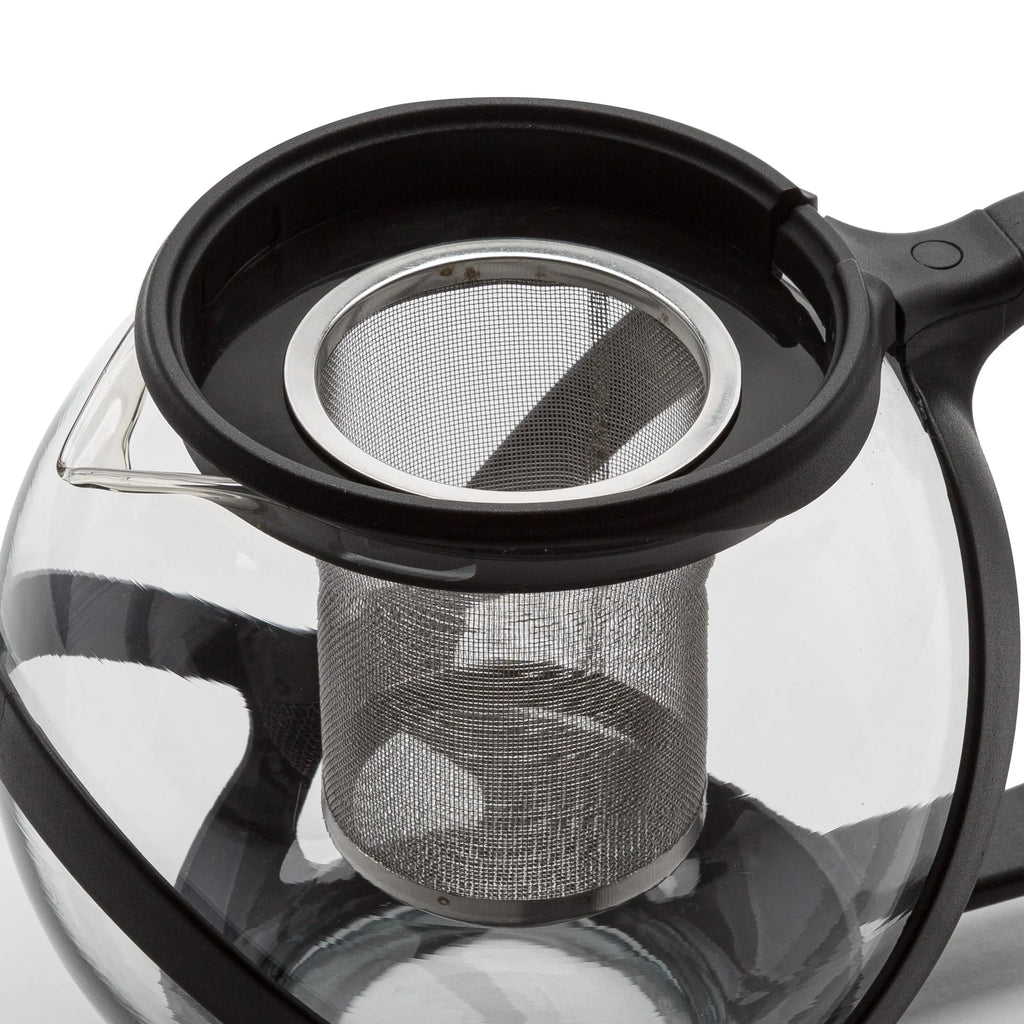 Black Borosilicate Glass Teapot with Removable Stainless Steel Infuser, 40-Ounce N34460