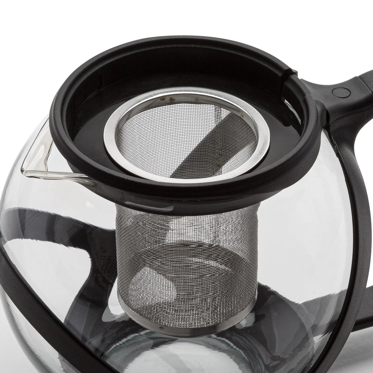 Black Borosilicate Glass Teapot with Removable Stainless Steel Infuser, 40-Ounce N34460