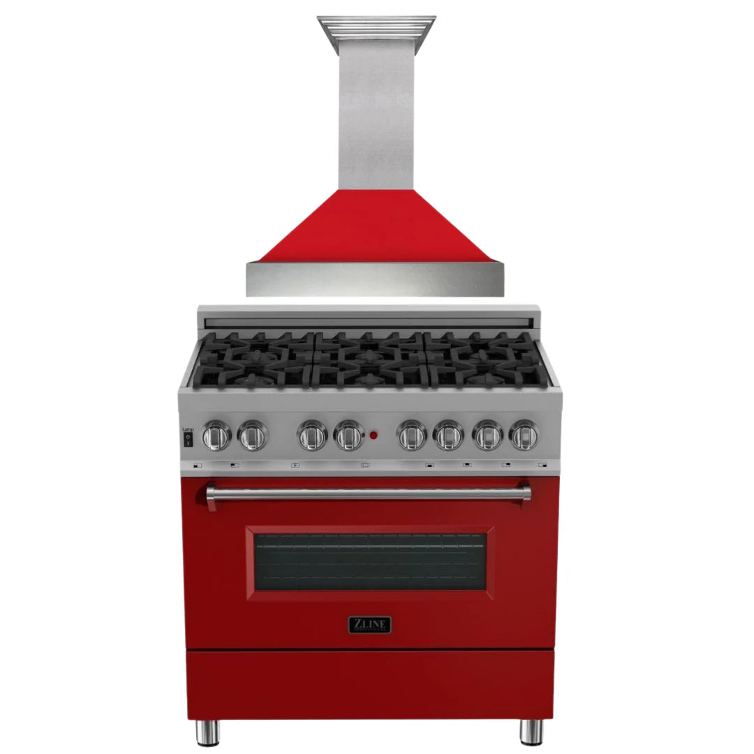 36 Dual Fuel Range with Range Hood Appliance Package N7056