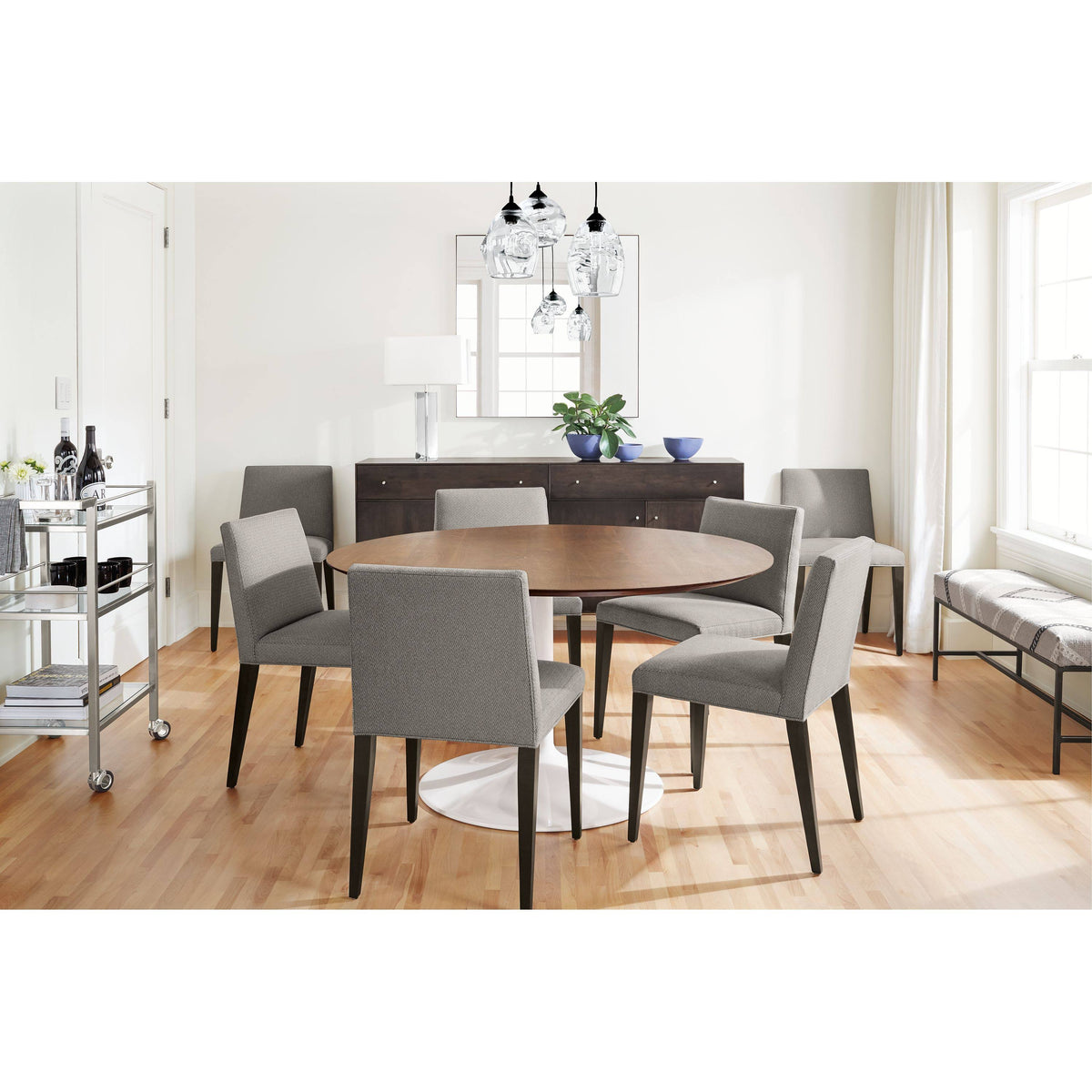 Modern Round Table with Stainless Steel Frame Base H8044