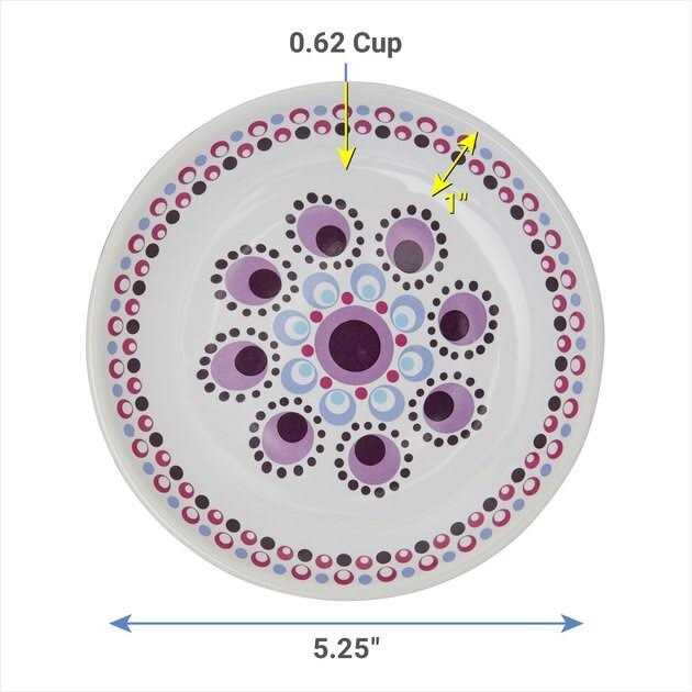 Kaleidoscope Pattern Non-skid Ceramic Cat Dish V323