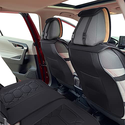 Black Leather Seat Covers for RAV4 (Sport Front Pair, Black&Gray) T316