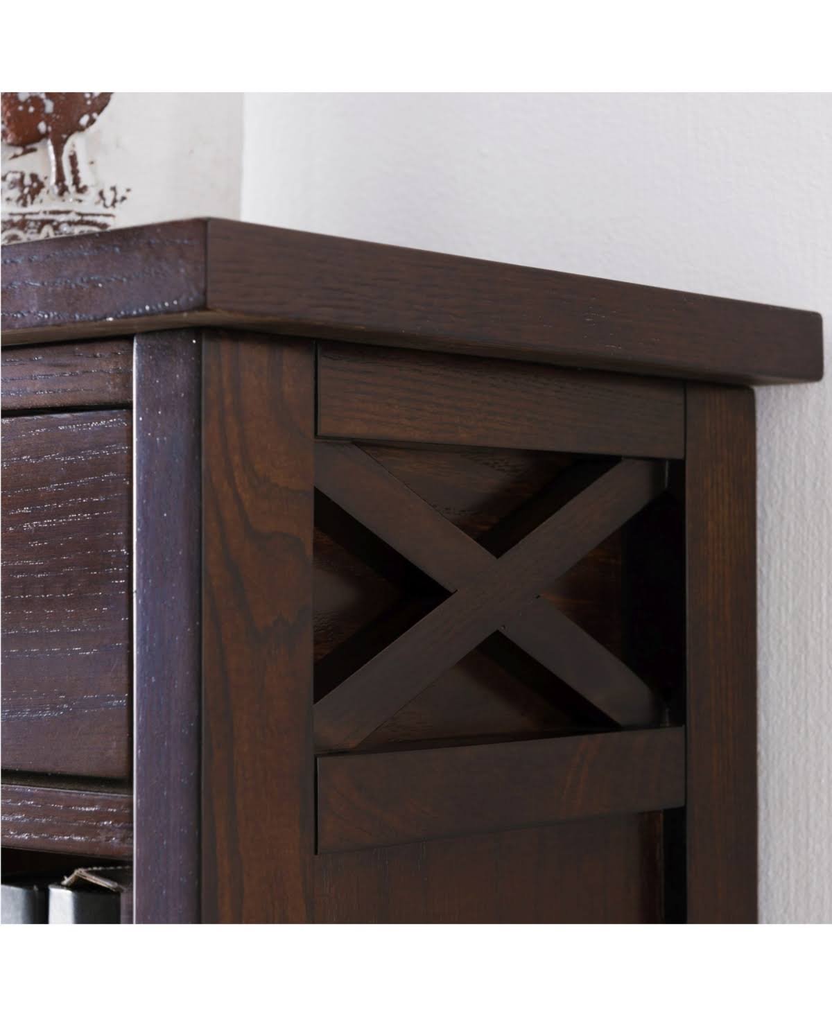 3 Shelf Bookcase with Drawer Storage, Chocolate Oak B76622