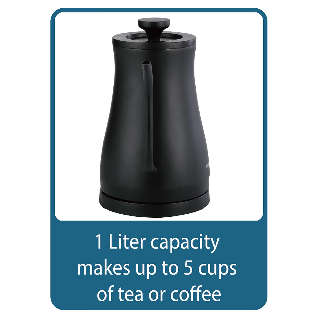 Black 1 Liter Gooseneck Electric Kettle A38231