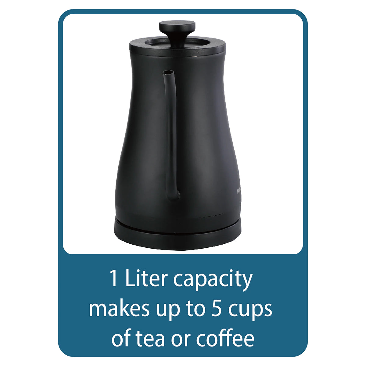 Black 1 Liter Gooseneck Electric Kettle A38231