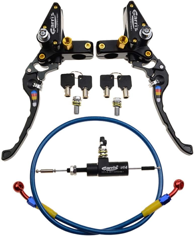 22mm Hydraulic Clutch Brake Pump Master Cylinder Lever Adjustable Blue M5912