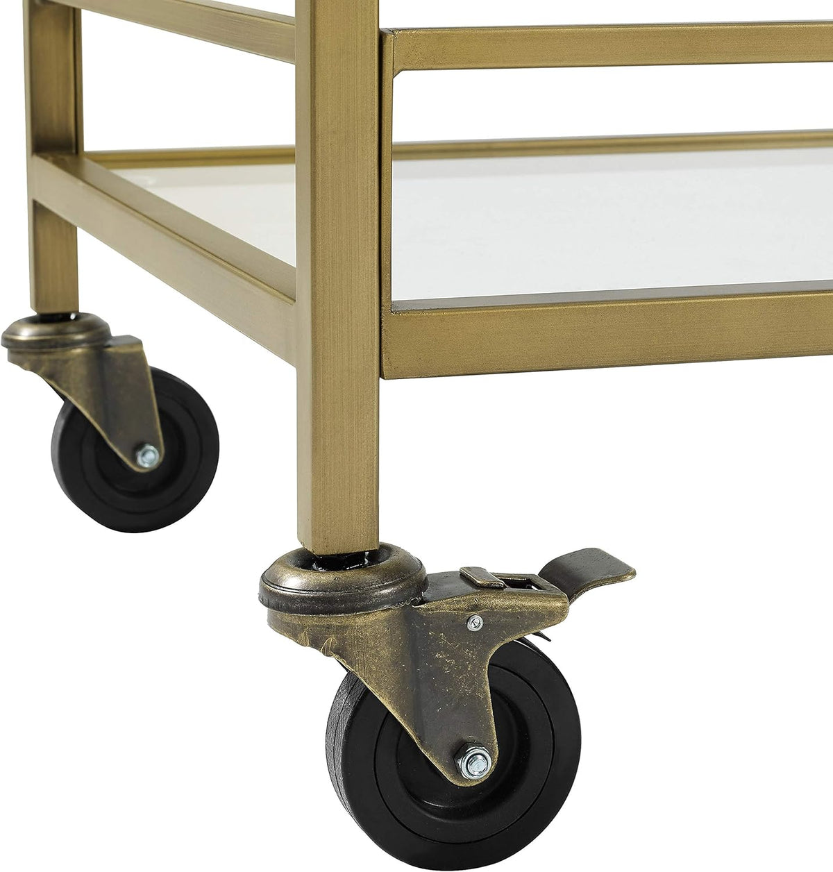 Gold and Glass Rolling Bar Cart R173520
