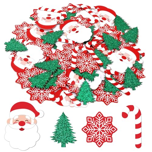 Christmas Confetti Glitter Tree Decorations Santa Claus Snowflakes Candy Canes Sprinkles D1264