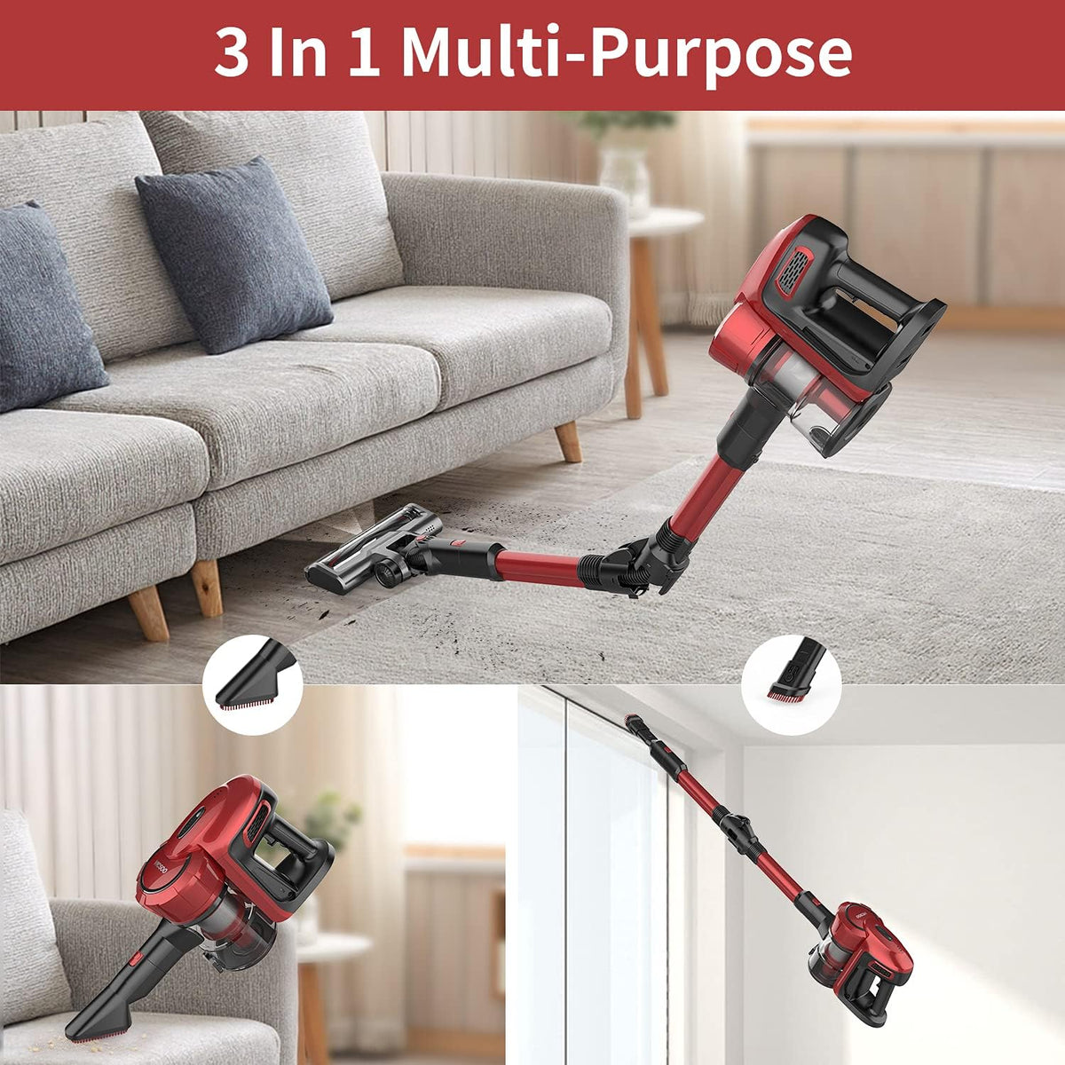 Cordless Stick Vacuum Cleaner 25Kpa 40min 250W I886