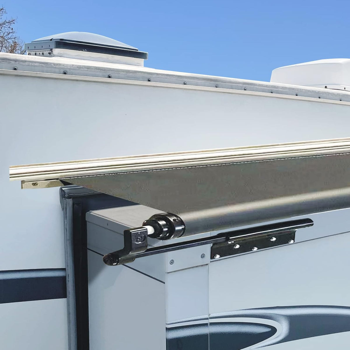 RV Slide Out Awning Fabric Replacement, 46" x 110", White, Pack of 2 E171819