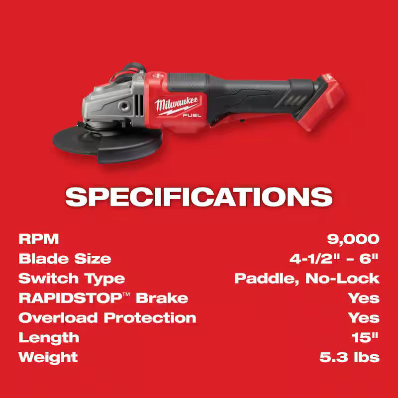 18V Brushless Cordless 4-1/2 in./6 in. Grinder and Hammer Drill O88569