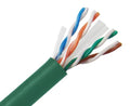 Cat6 Bulk Riser Ethernet Cable, Solid Copper UTP, 24 AWG 1000ft Green B7177