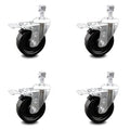 4 inch Phenolic Swivel Caster Set with Total Lock Brake N107779