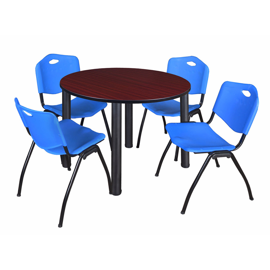 48x22 Round Breakroom Table with 4 Stack Chairs G76559
