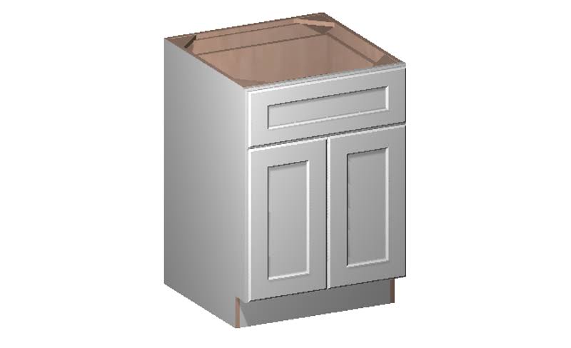 White 2 Doors 1 Drawer 1 Shelf Base Cabinet A2659