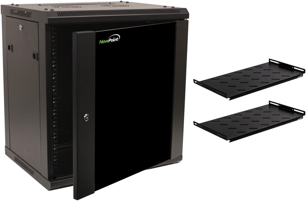 12U Wall Mount Network Server Cabinet Rack Enclosure Glass Door Lock M187