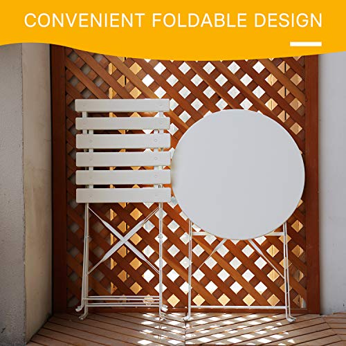 3-Piece Folding Bistro Set, 2 Chairs and 1 Table, Yellow V15586