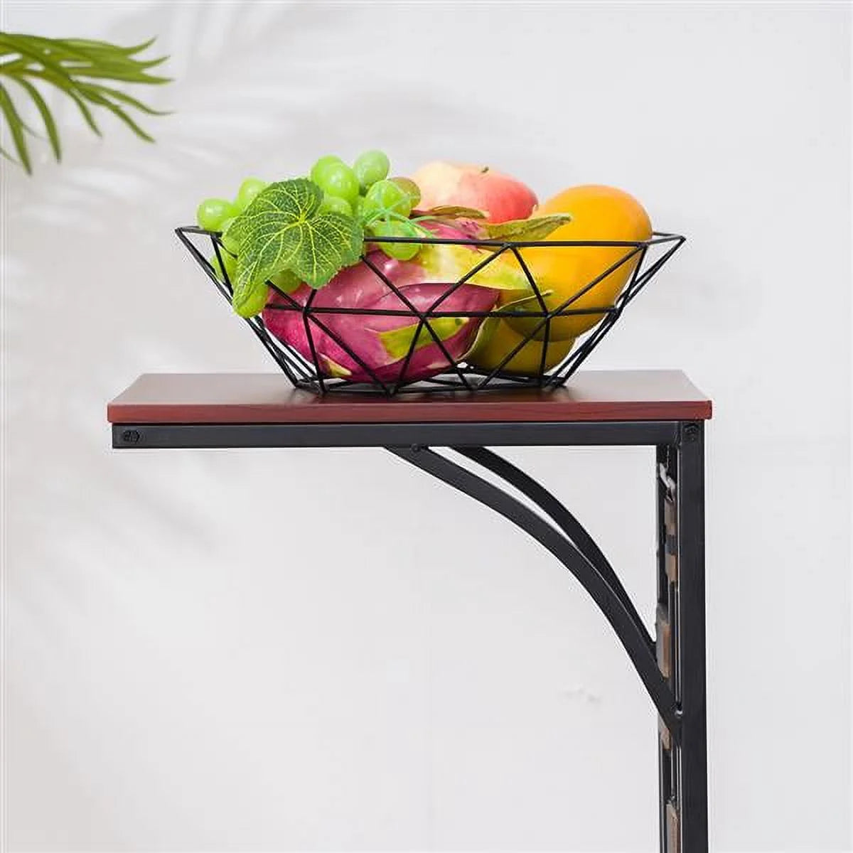 Brown C-Shaped Sofa Side Table O7149