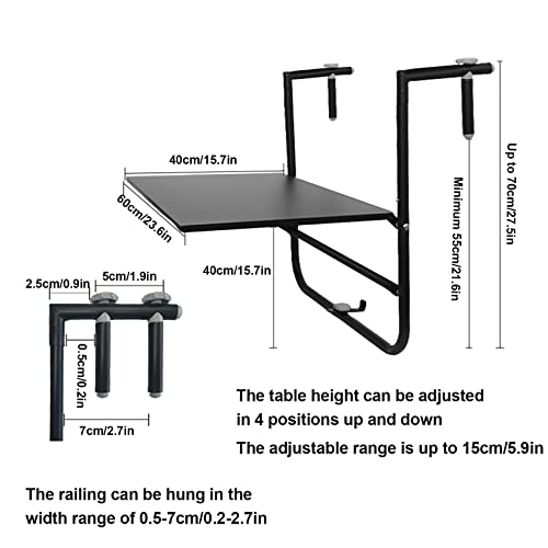 Black Metal Folding Hanging Table B59944