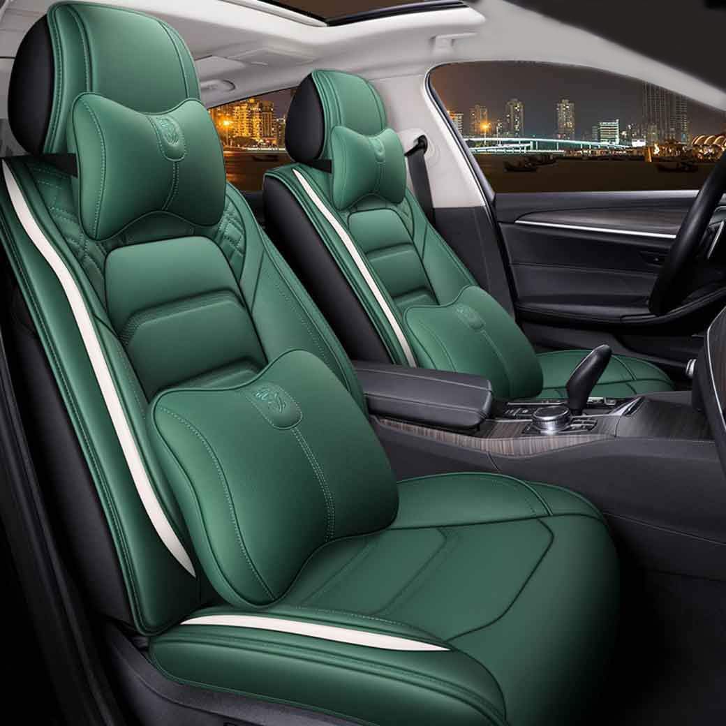 Leather Car Seat Covers 5 Seats Full Set D348351