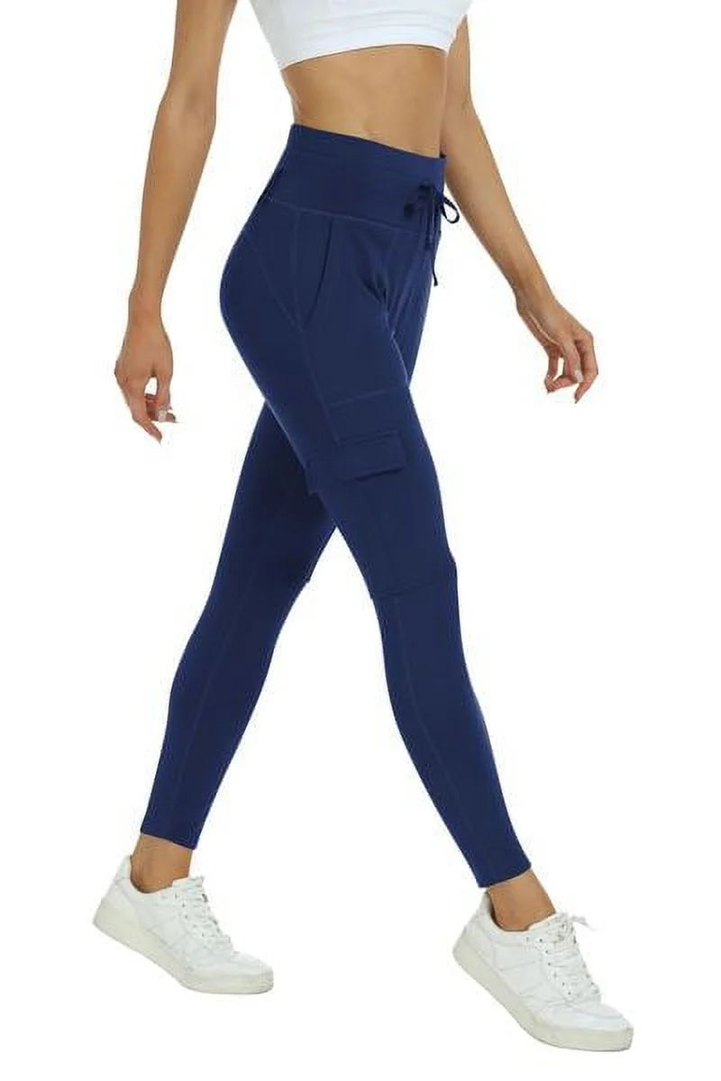 Navy blue High Waisted Yoga Pants With Pockets Z3428