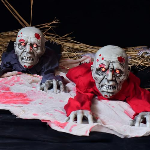 Halloween Zombie Groundbreaker Decoration with Scary Sound Glowing Eyes C14427
