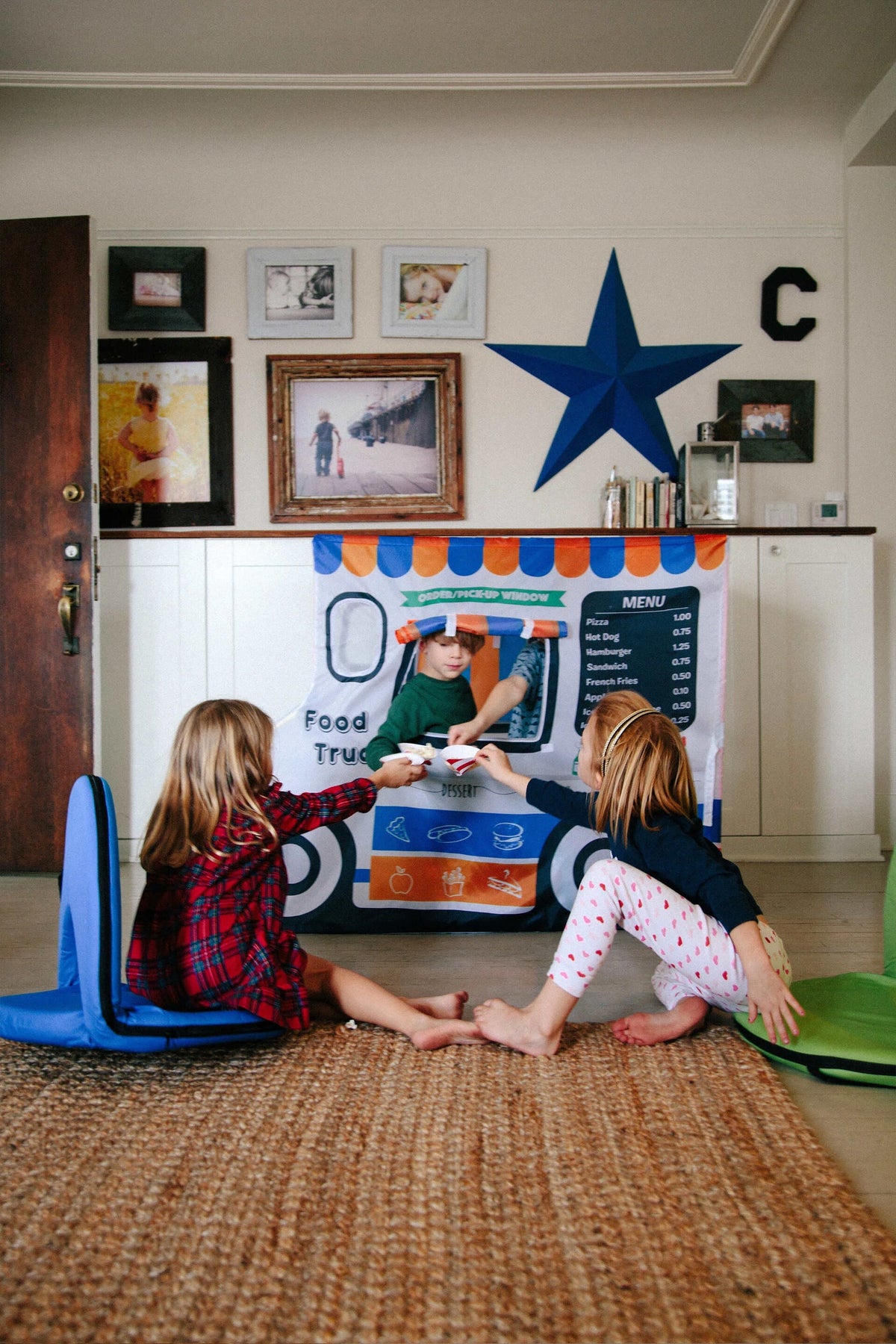 Blue Polyester Portable Teacher Chair C96463