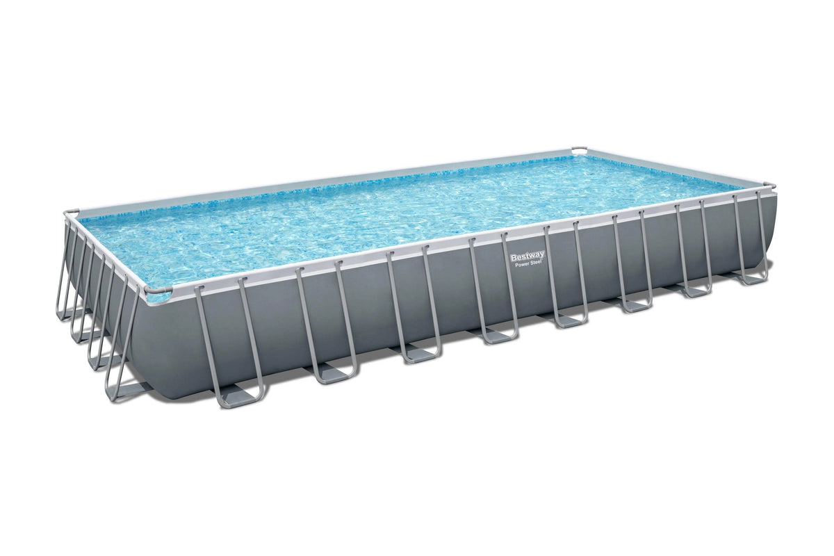 Power Steel 31'4 x 16' x 52 Rectangular Above Ground Pool Set U87137