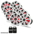 8" White Marine LED Speakers J4351