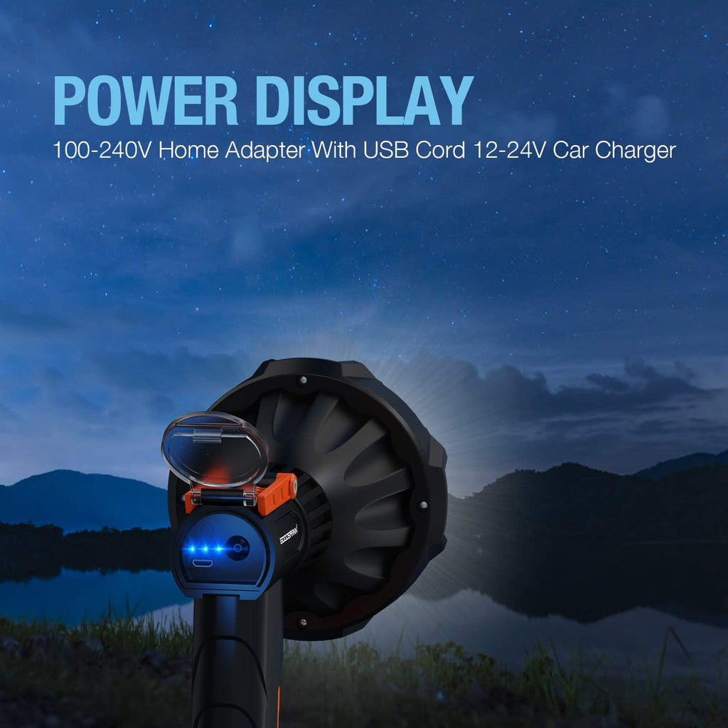 Rechargeable 4000 Lumen LED Spotlight with Detachable Red Light Filter V372