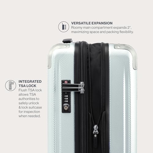 Black 21 Inch Hardside Expandable Luggage with 8 Spinner Wheels C21853