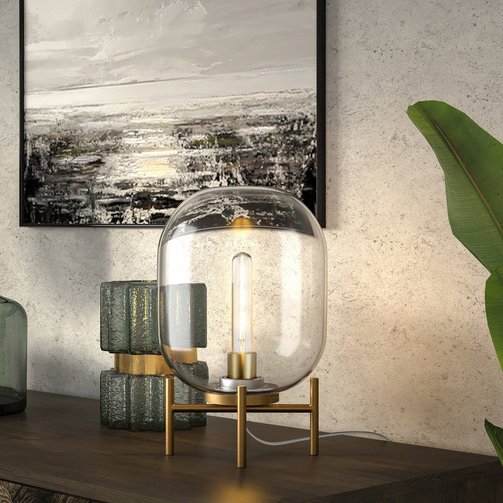 Clear Glass Globe Table Lamp O374