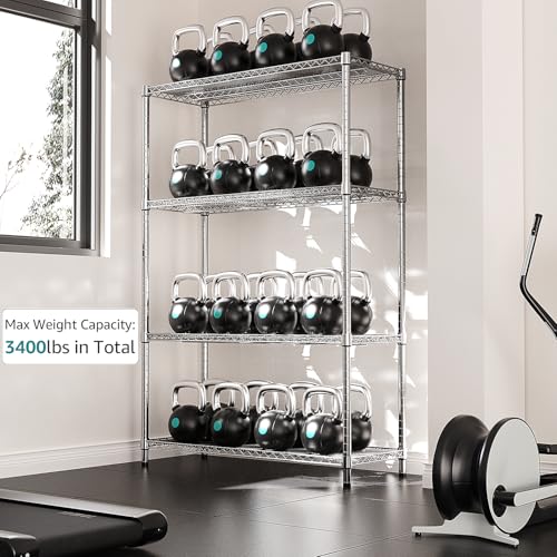 4 Tier Adjustable Heavy Duty Metal Wire Shelving Unit C124
