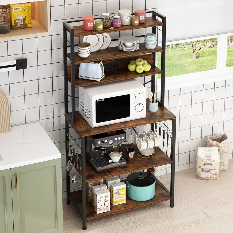 Vintage Kitchen Baker's Rack with Outlets W351