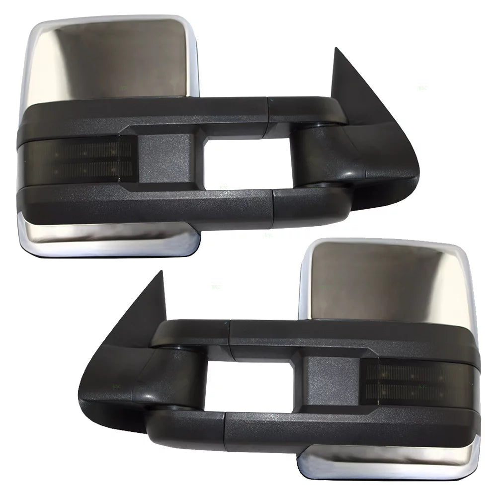 Power Heated Telescopic Towing Mirrors Chrome Cap B665