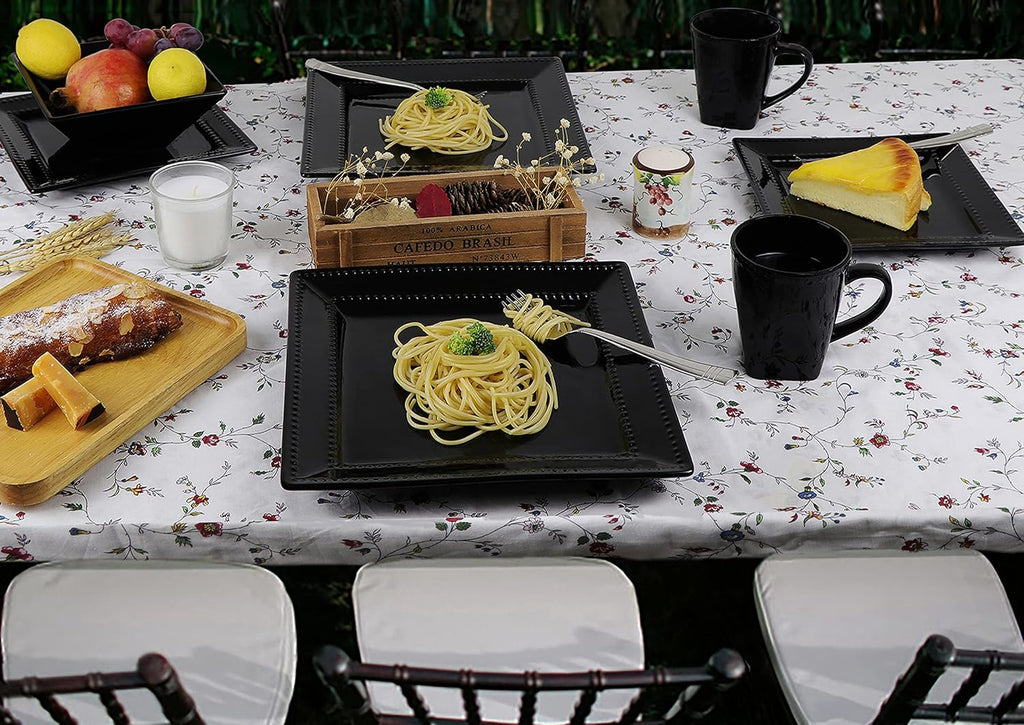 16 Piece Black Stoneware Dinnerware Set T123956
