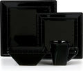 16 Piece Black Stoneware Dinnerware Set T123956